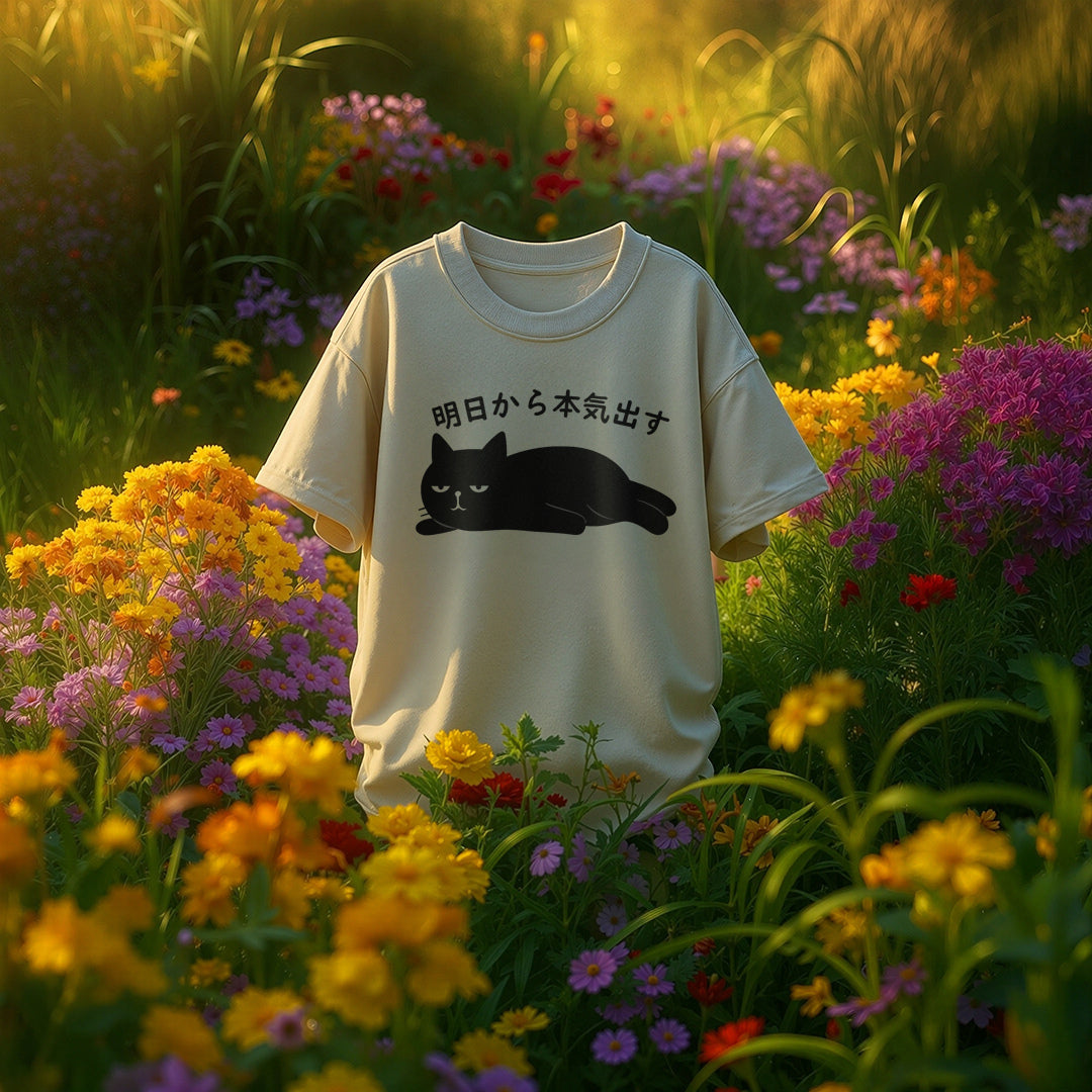 Cat with Japanese T-Shirt