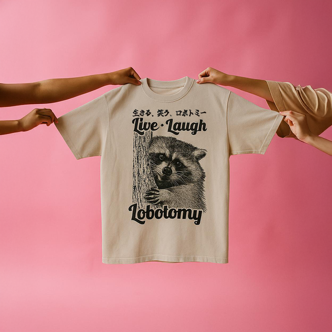 Live. Laugh. Lobotomy. Raccoon T-Shirt