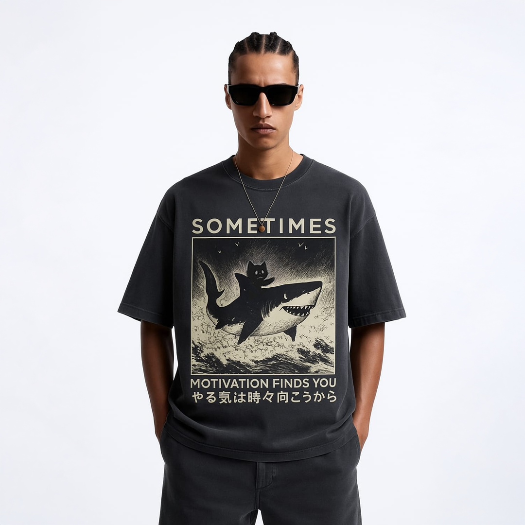Shark + Cat Motivation T-Shirt
