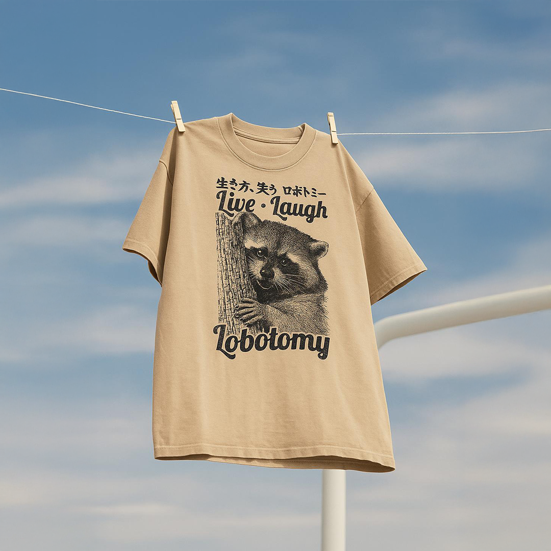 Live. Laugh. Lobotomy. Raccoon T-Shirt