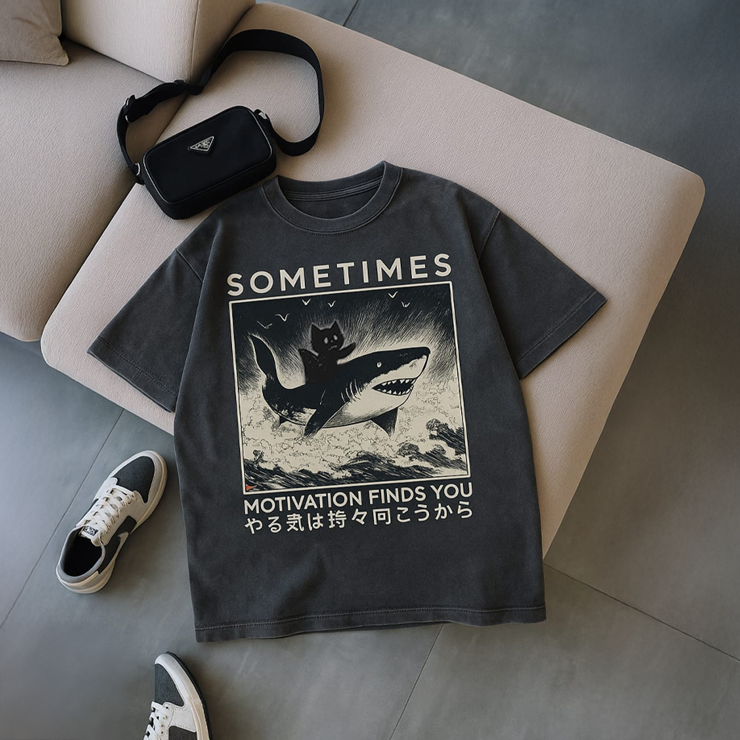 Shark + Cat Motivation T-Shirt