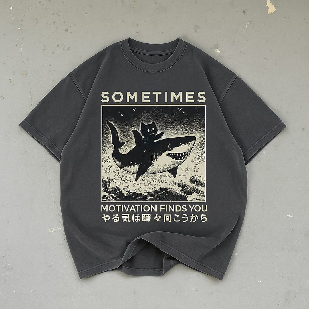 Shark + Cat Motivation T-Shirt