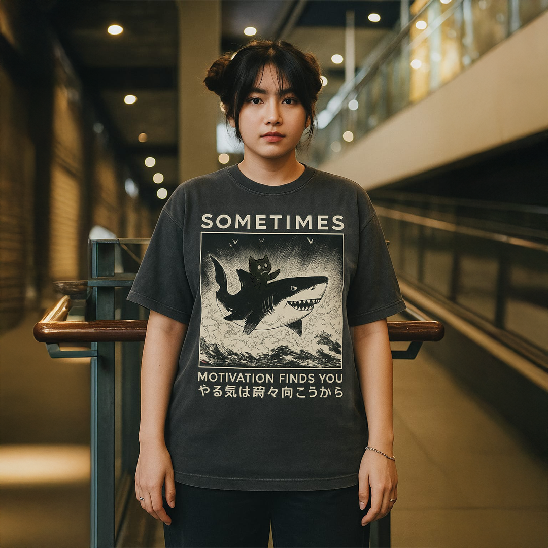 Shark + Cat Motivation T-Shirt