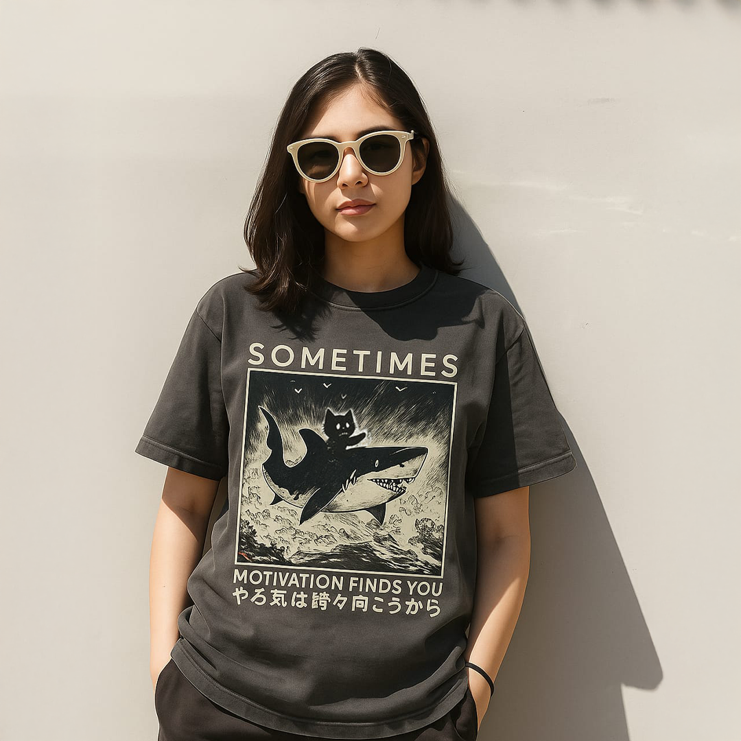 Shark + Cat Motivation T-Shirt