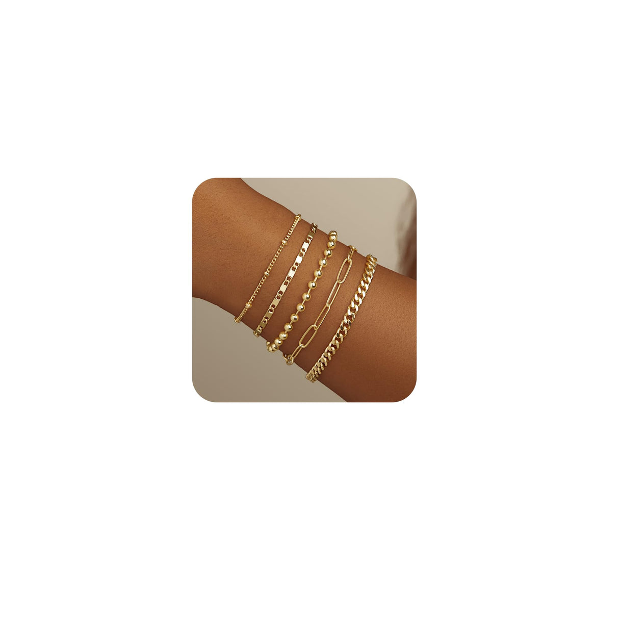 Gold Bracelets for Women,Dainty Bracelets Set for Women Trendy