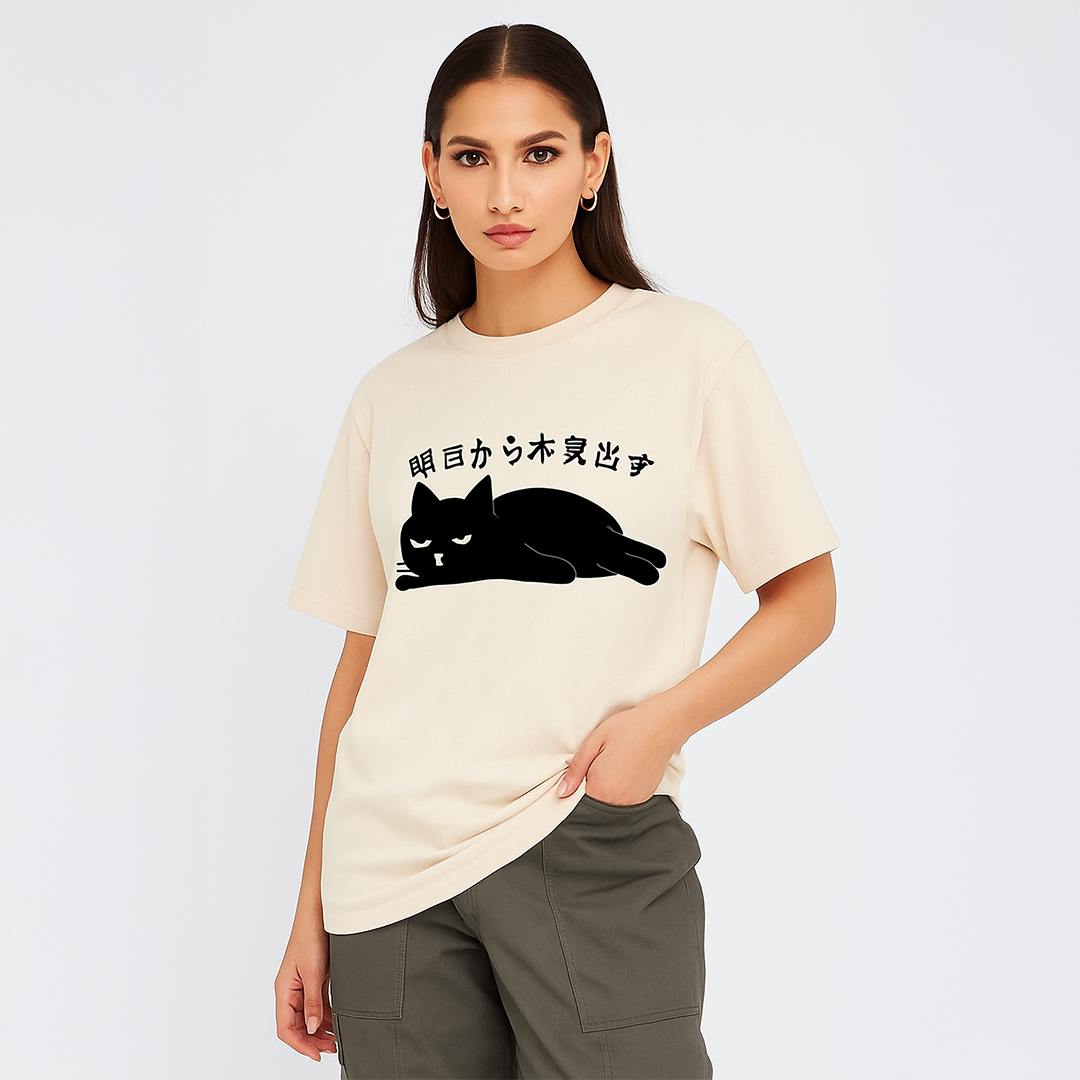 Cat with Japanese T-Shirt