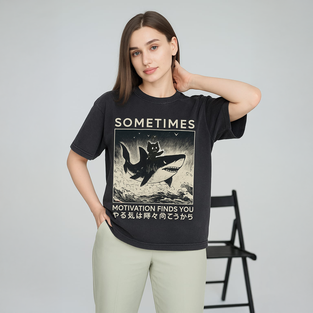 Shark + Cat Motivation T-Shirt