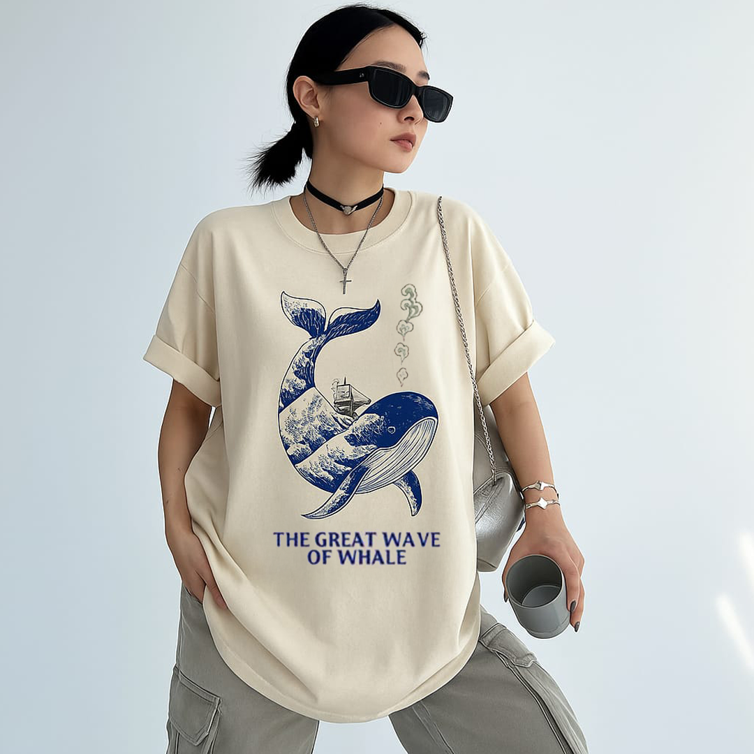 The Great Wave of Whale T-Shirt