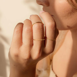 TOSGMY Gold Silver Rings for Women