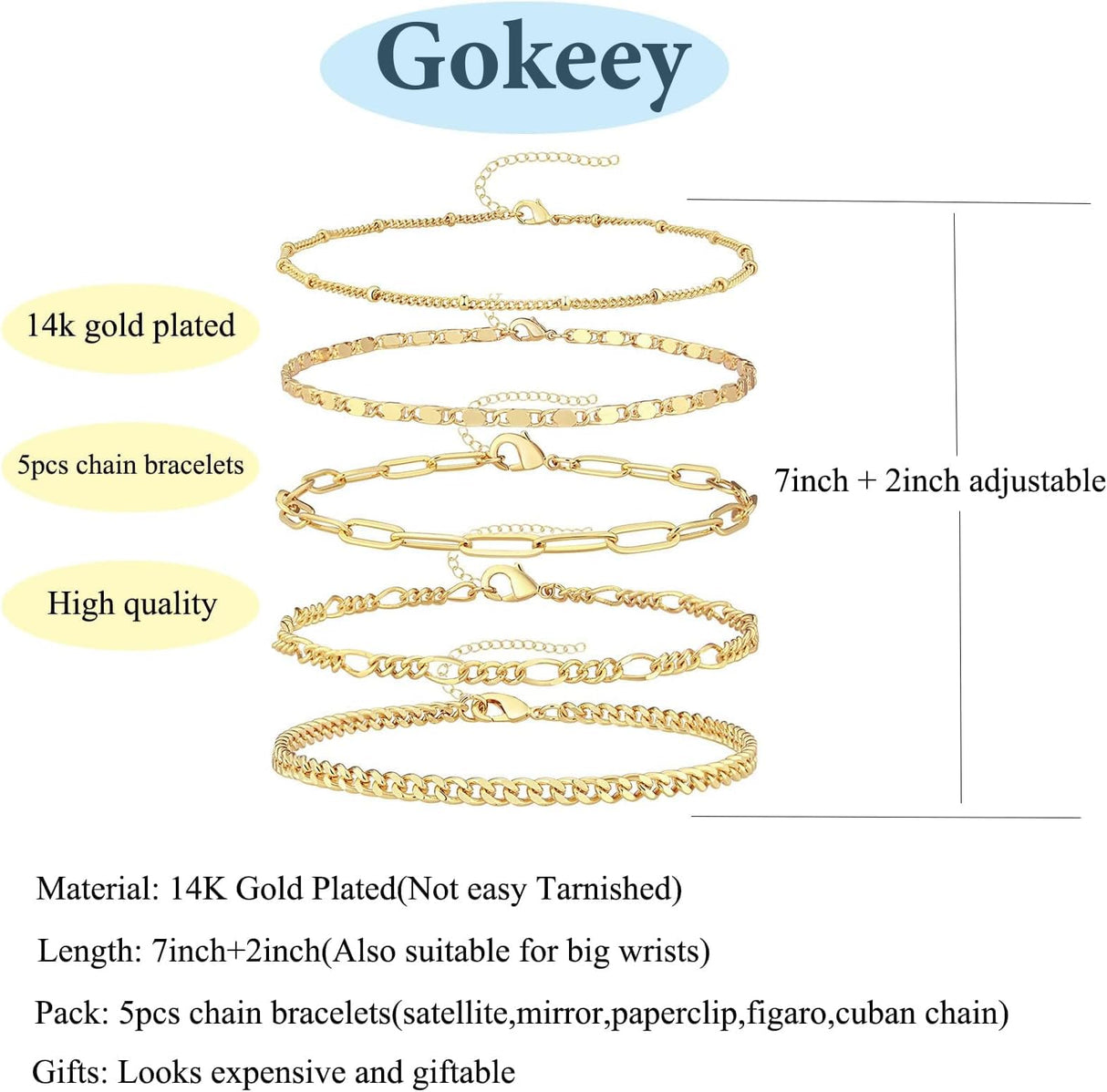 Gokeey Gold Bracelets for Women  Gold Adjustable