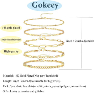 Gokeey Gold Bracelets for Women  Gold Adjustable