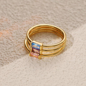 RLMOON Gold Birthstone Rings