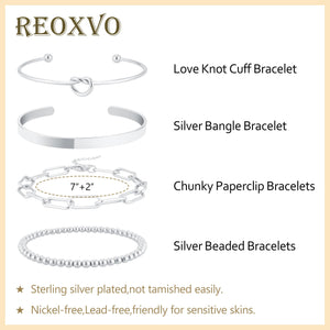 Reoxvo Gold Stack Bracelets for Women 14K  Bracelet Set  Bracelets