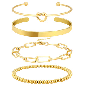 Reoxvo Gold Stack Bracelets for Women 14K  Bracelet Set  Bracelets