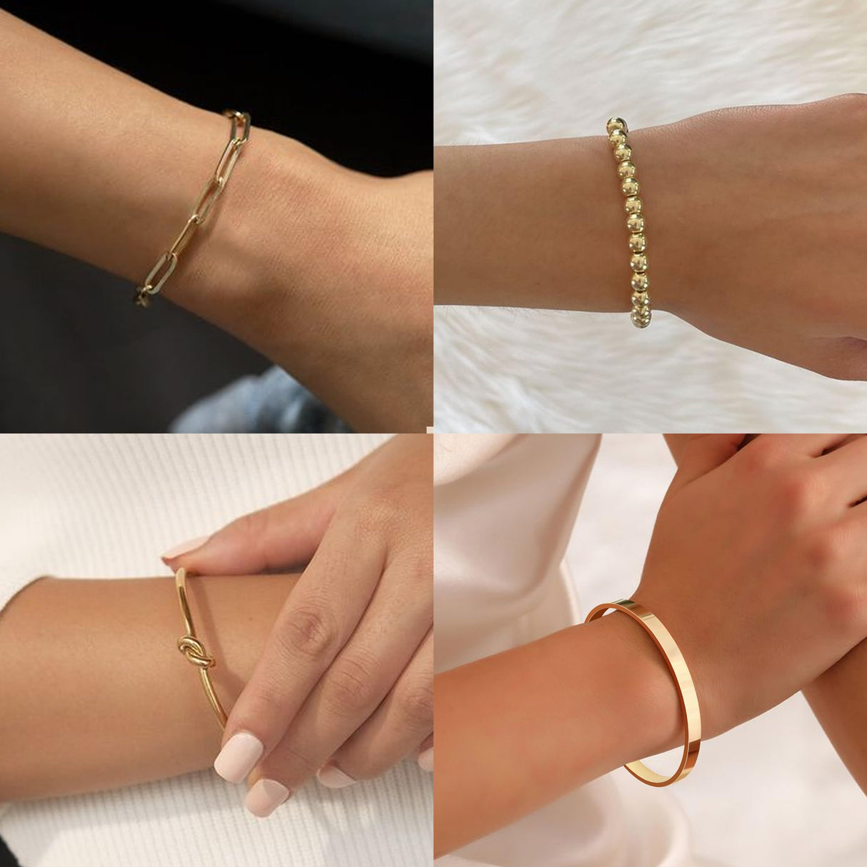 Reoxvo Gold Stack Bracelets for Women 14K  Bracelet Set  Bracelets