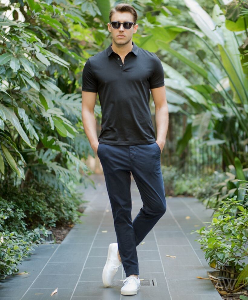 Cotton piqué polo shirt