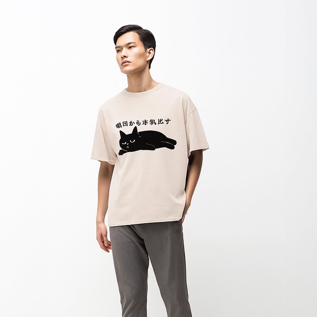 Cat with Japanese T-Shirt