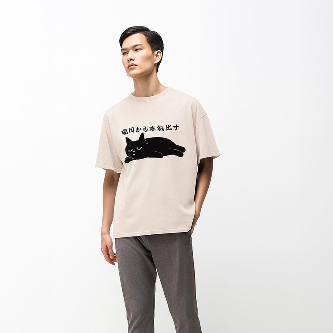 Cat with Japanese T-Shirt