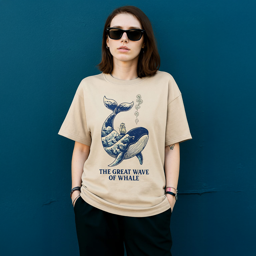 The Great Wave of Whale T-Shirt