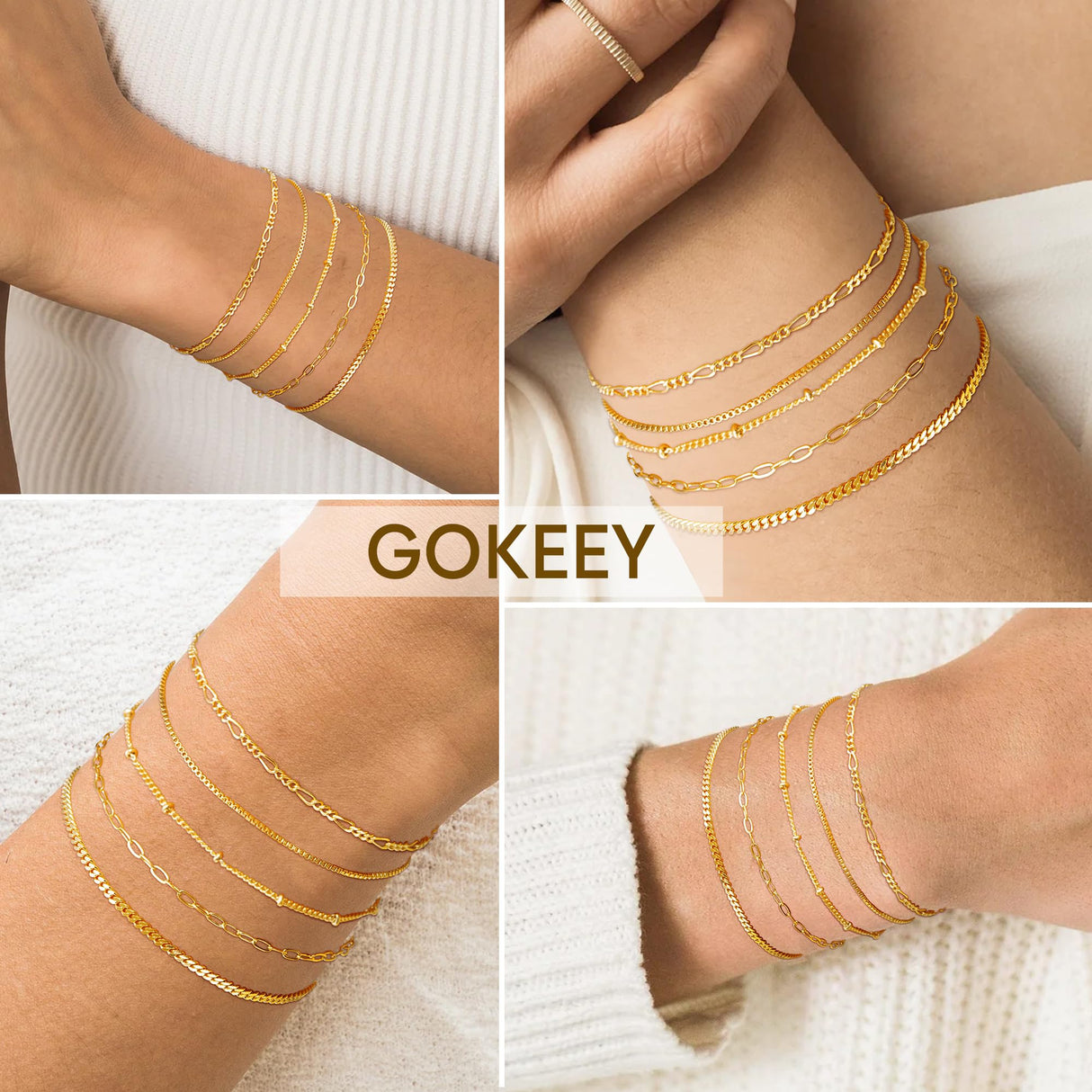 Gokeey Gold Bracelets for Women  Gold Adjustable