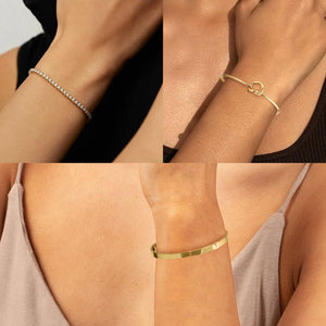 Reoxvo Gold Stack Bracelets for Women 14K  Bracelet Set  Bracelets