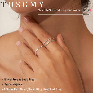 TOSGMY Gold Silver Rings for Women