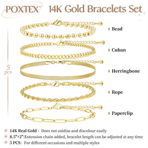 Gold Bracelets for Women,Dainty Bracelets Set for Women Trendy