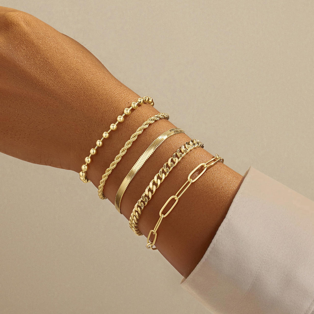 Gold Bracelets for Women,Dainty Bracelets Set for Women Trendy