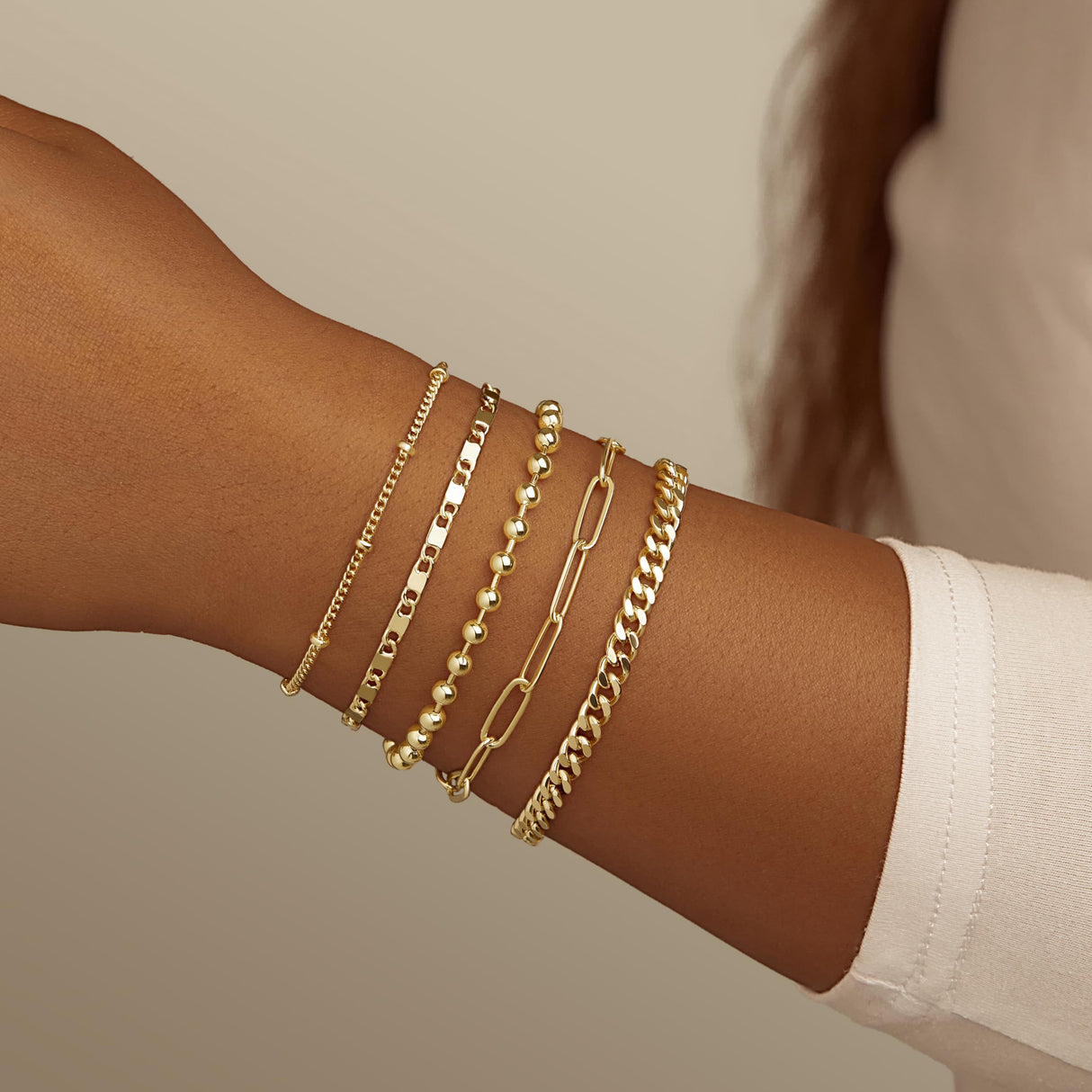 Gold Bracelets for Women,Dainty Bracelets Set for Women Trendy