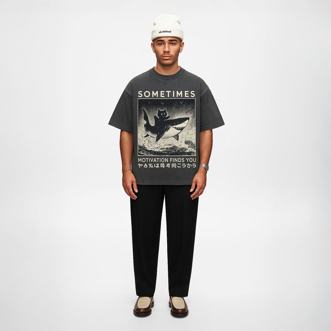 Shark + Cat Motivation T-Shirt