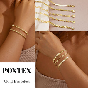 Gold Bracelets for Women,Dainty Bracelets Set for Women Trendy