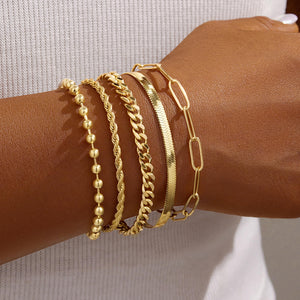 Gold Bracelets for Women,Dainty Bracelets Set for Women Trendy