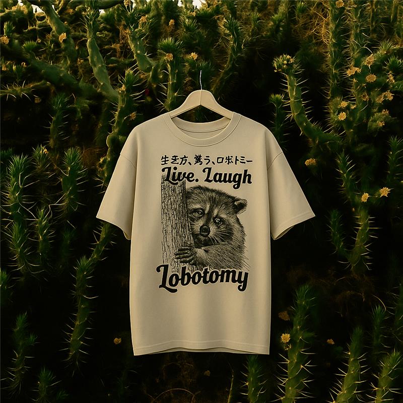 Live. Laugh. Lobotomy. Raccoon T-Shirt