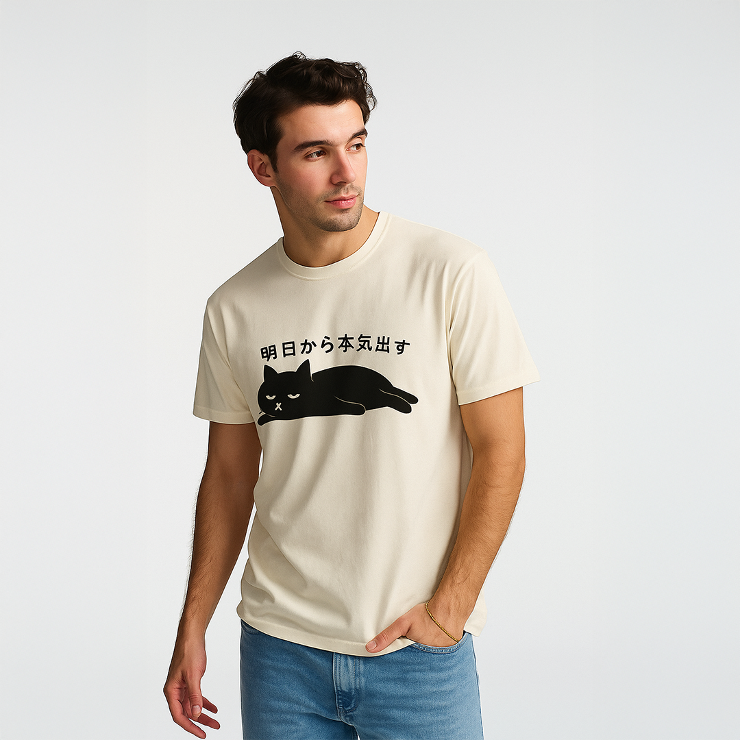 Cat with Japanese T-Shirt