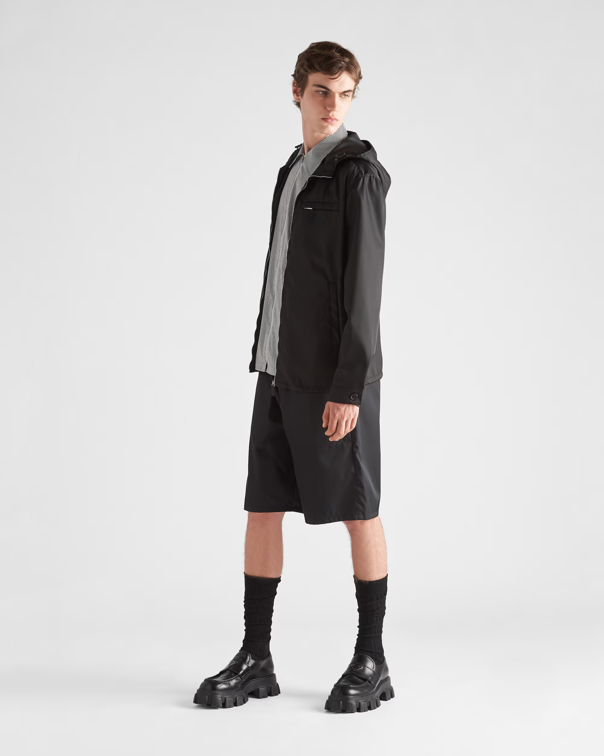 Blousonjacke aus Re-Nylon mit Kapuze