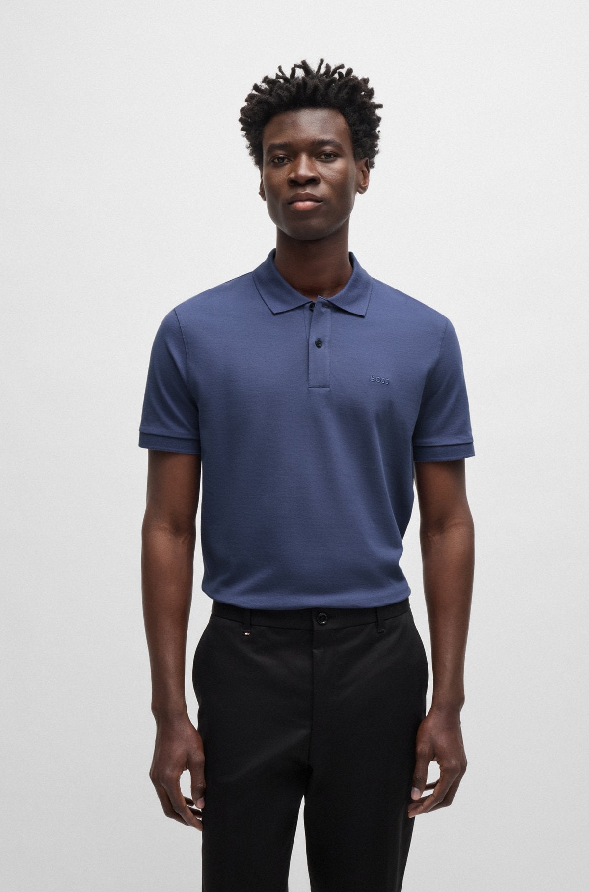 Stretch cotton polo shirt
