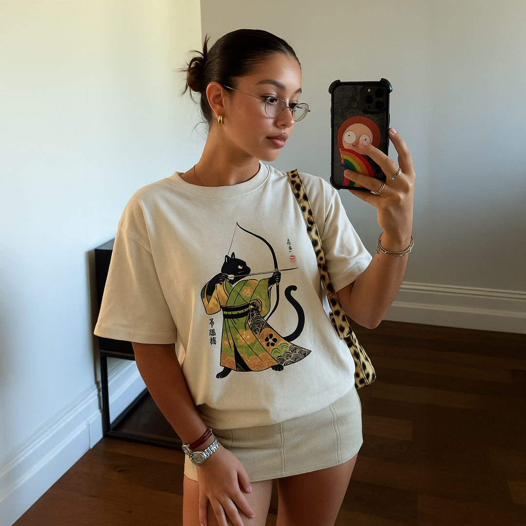 Cat Archery Washed T-Shirt