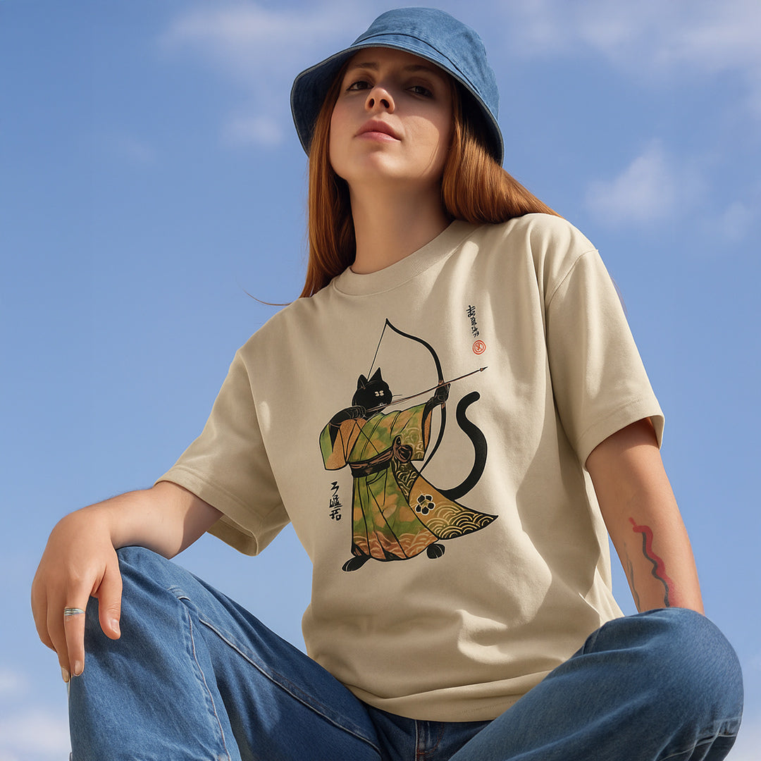 Cat Archery Washed T-Shirt