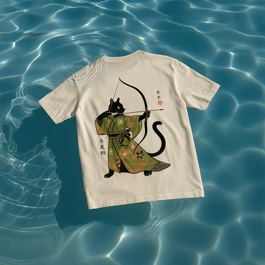 Cat Archery Washed T-Shirt