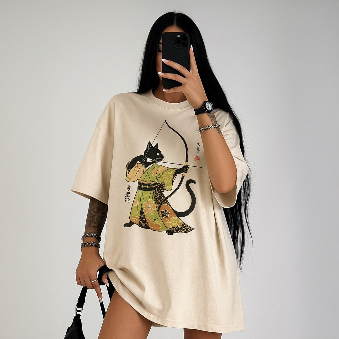 Cat Archery Washed T-Shirt