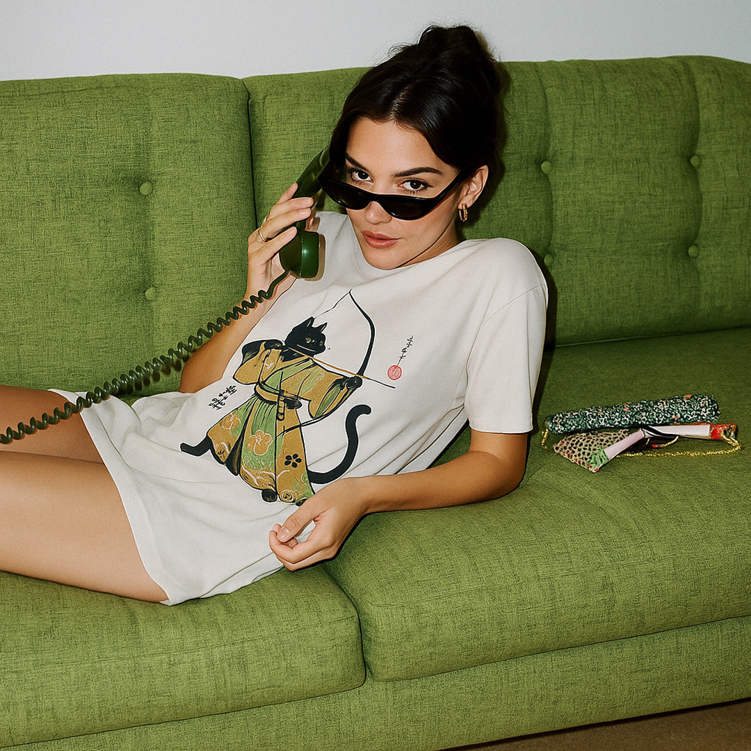Cat Archery Washed T-Shirt