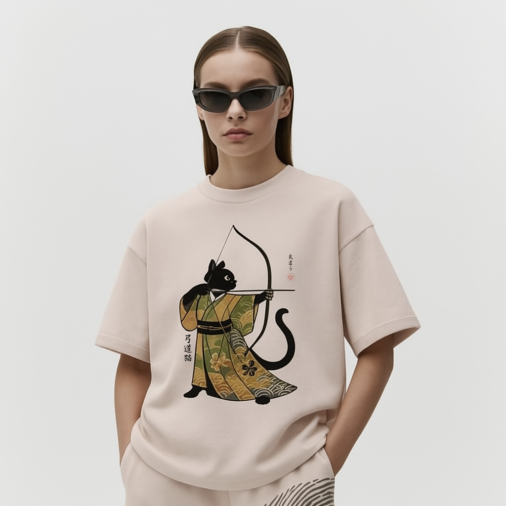 Cat Archery Washed T-Shirt
